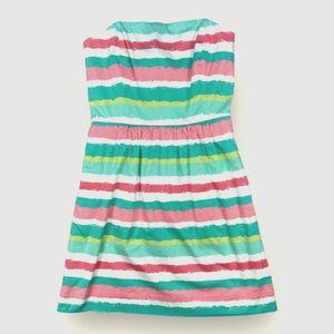 Vineyard Vines Strapless Cocktail Dress Size 8 Multi-Colored Lipstick Stripe